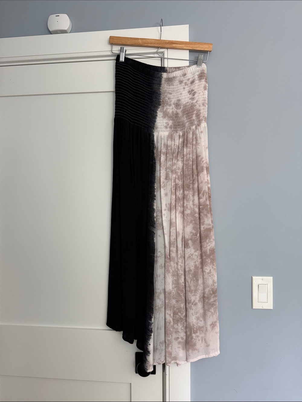 Strapless Colorblock Maxi Dress - Black & Taupe
